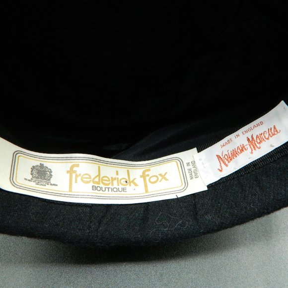 Frederick Fox Boutique for Neiman Marcus Black Wool and Velvet Pillbox Hat - Picture 7 of 9